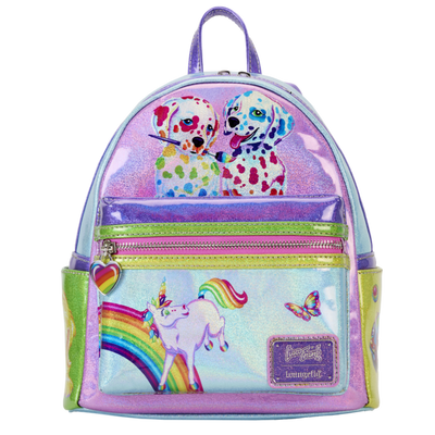 Lisa Frank Holographic Glitter Color Block Mini Backpack