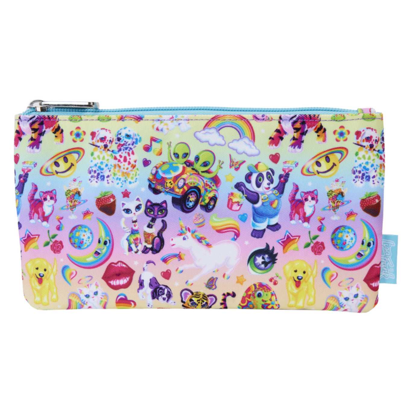 Lisa Frank Sticker All-Over Print Nylon Zipper Pouch