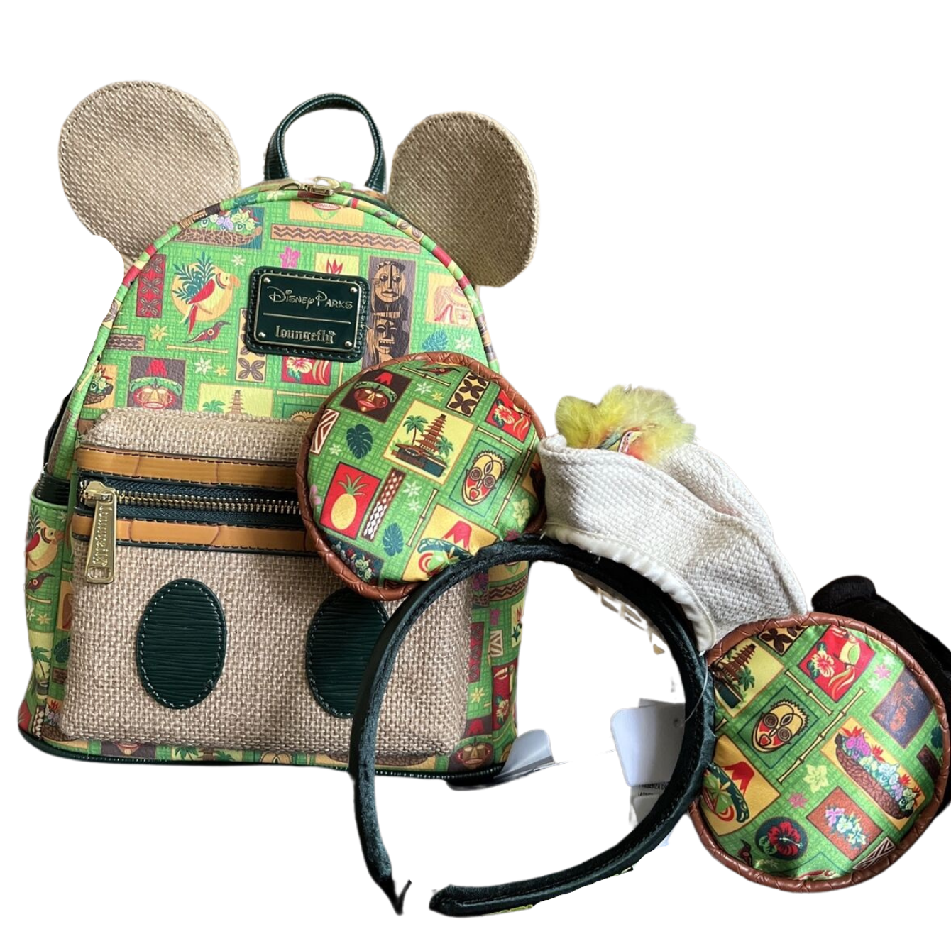 NWT Disney Loungefly Enchanted Tiki Room Backpack and Ears - The Main Attraction