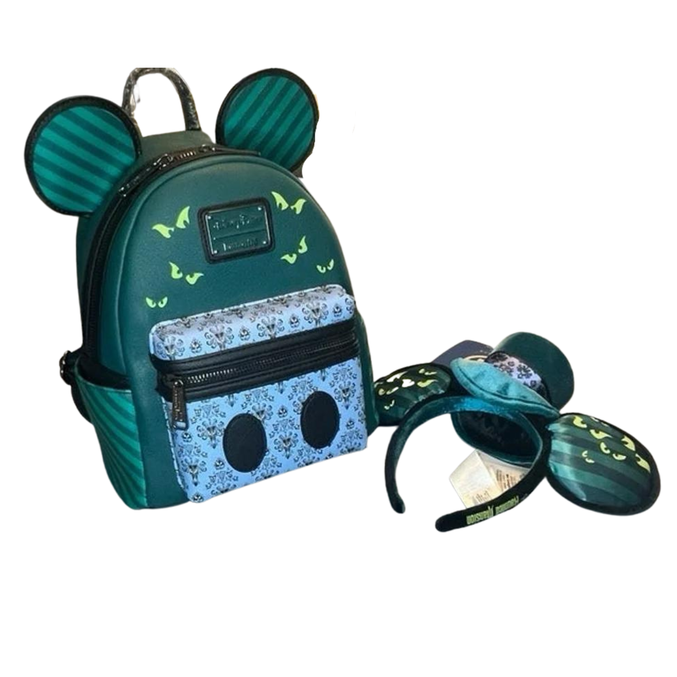 Loungefly Minnie Mouse Main Attraction Haunted Mansion Backpack and Ears