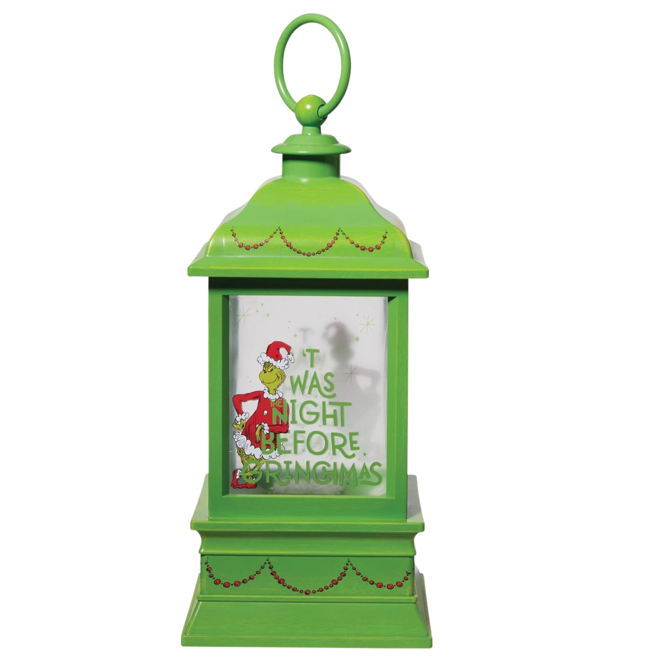 Grinch Holiday Glitter Lantern