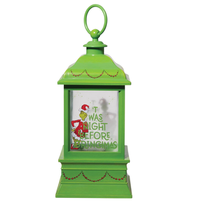 Grinch Holiday Glitter Lantern