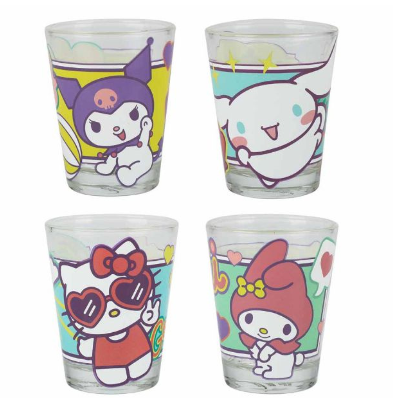 HELLO KITTY & FRIENDS 1.5 OZ. MINI GLASSES - SET OF 4