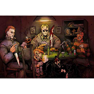 Slasher Playing Poker Poster