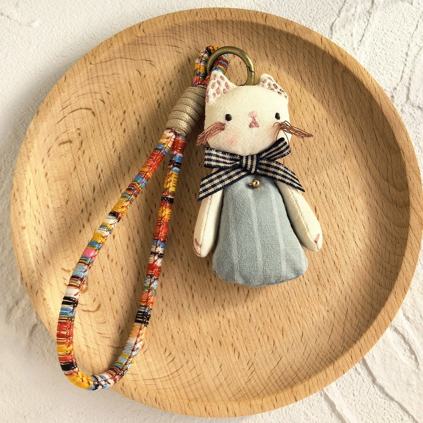 Handmade fabric cartoon keychains cute animal dolls charm