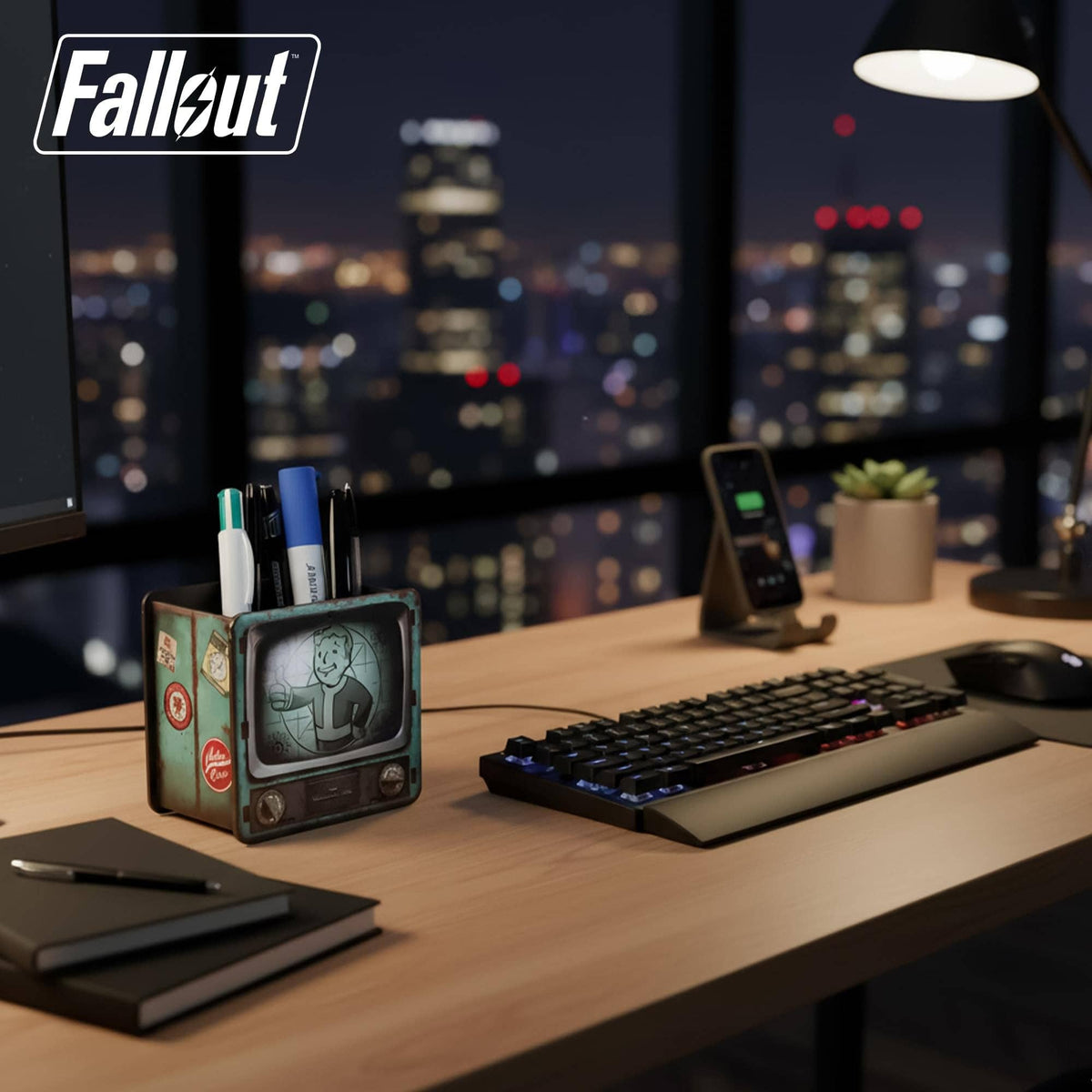 Fallout Vault-Tec MDF Desk Organizer | 4 x 4.5 x 2.5 Inches