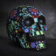 Day of the Dead Colored Floral Skull Black