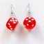 Transparent Color Dice Earrings