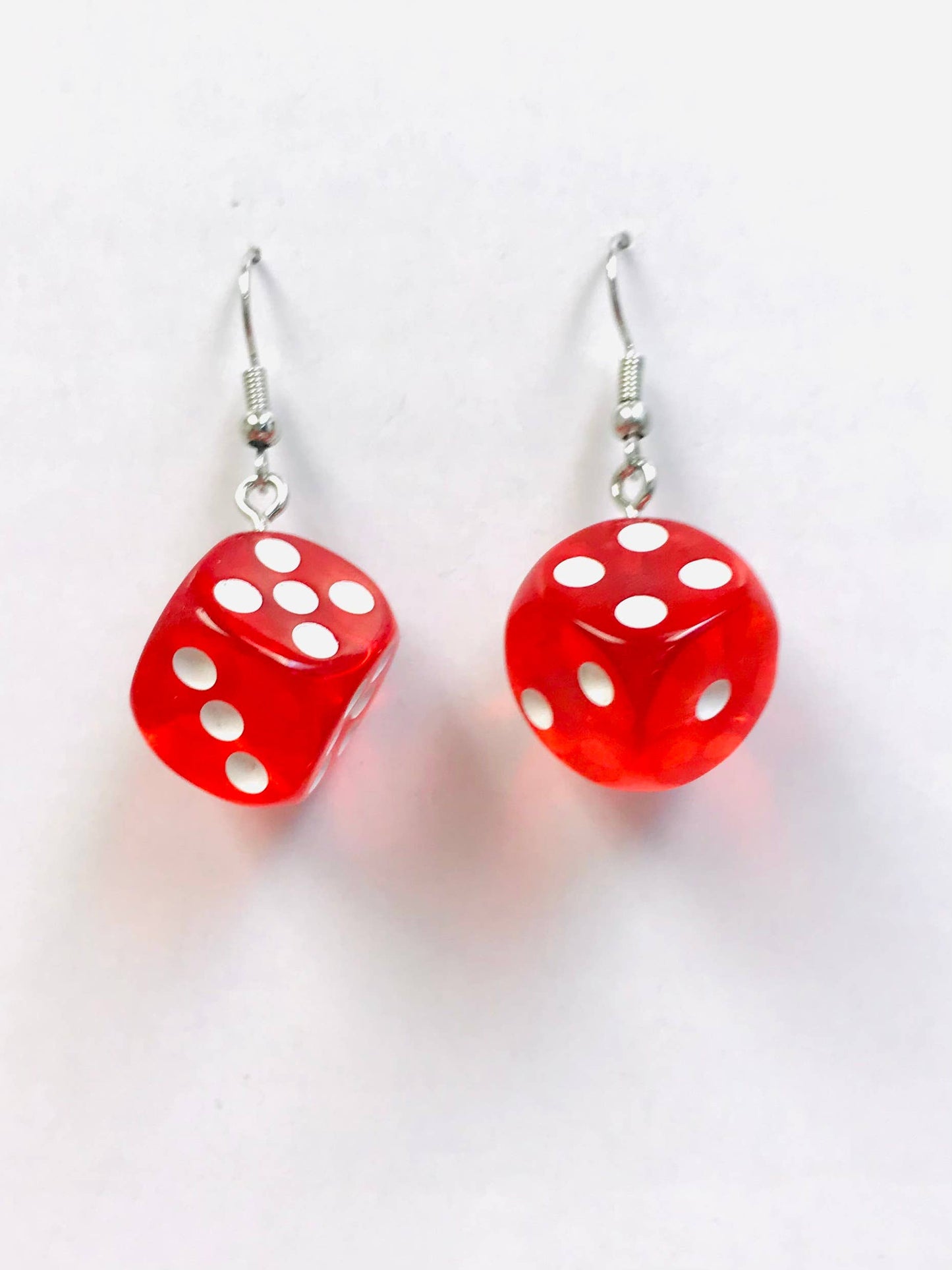 Transparent Color Dice Earrings