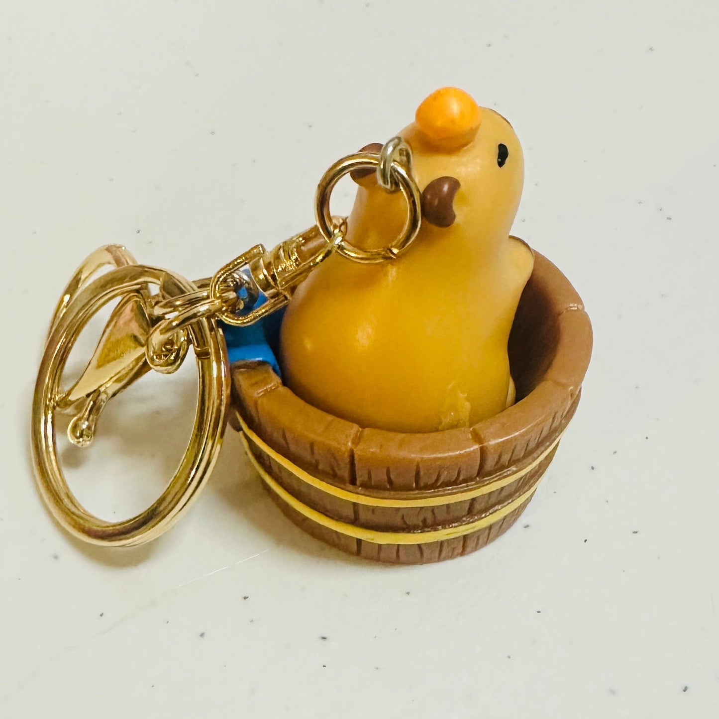 Capybara Bathtub Figurine Keychain Orange Acrylic Key Charm