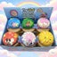 PU Squishy Dumpling Set with Steamer Box Cartoon Printed Slow Rising Stress Relief Toy