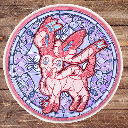 3" Stained Glass Sylveon Poke Anime Game Vinyl Sticker