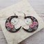 Halloween Skull Wood Moon Earrings