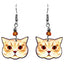Acrylic Cat Face Pet Dangle Earrings