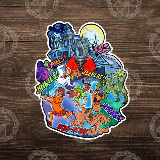 3" Vinyl Mystery Gang Retro Spooky Monster Cartoon Sticker
