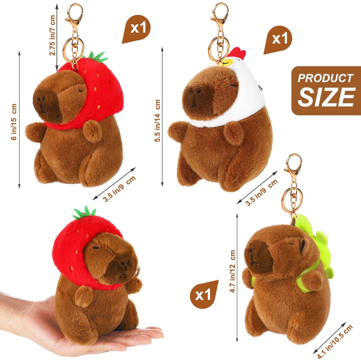 Capybara Plush Keychain
