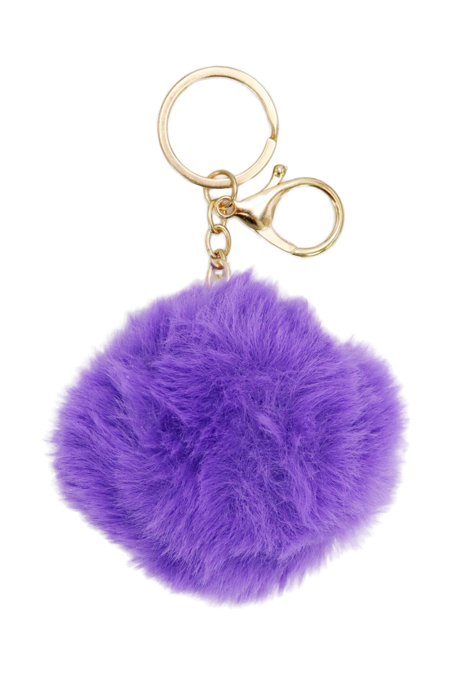 Fuzzy Faux Fur Pom Pom Novelty Key Chain