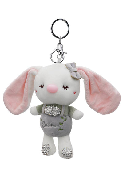 Bunny Bling Rhinestone Plushie Doll Key Chain Random Color