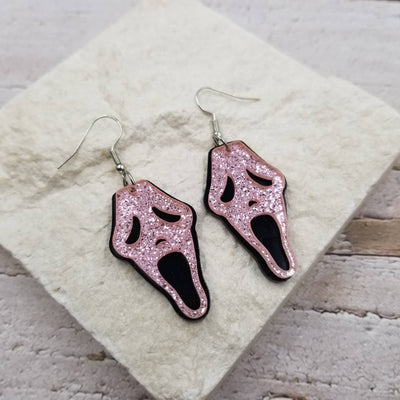 Halloween Confotti Screaming Ghost Face Earrings