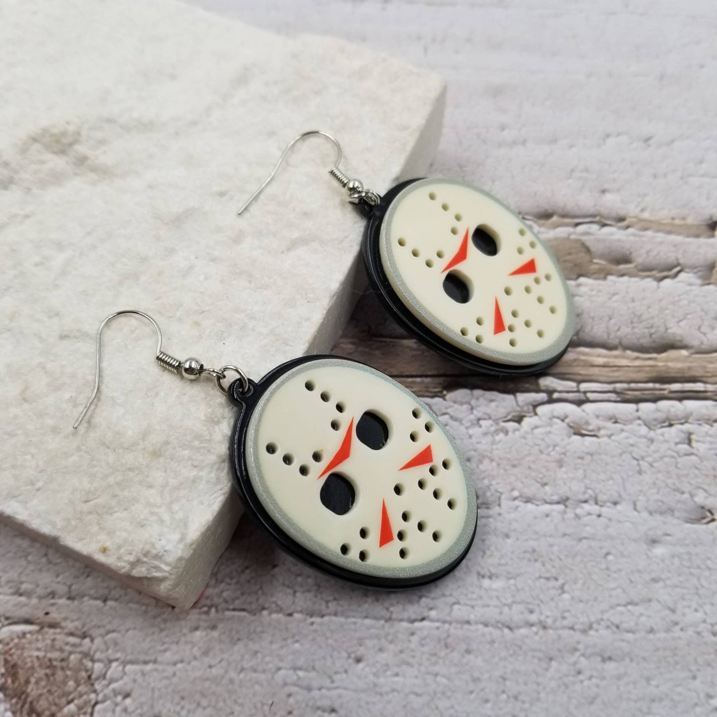 Jason Facepiece Earrings | Friday the 13th | Halloween