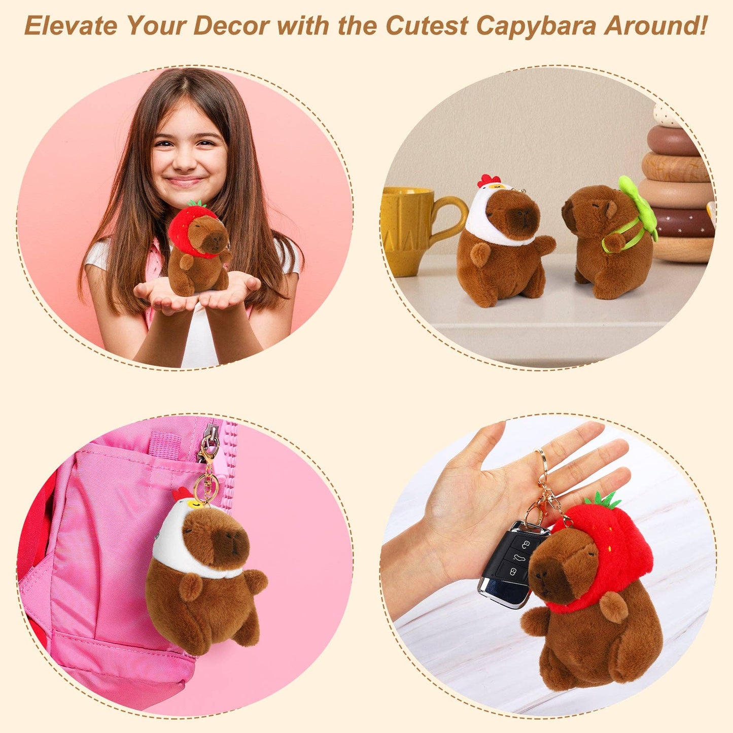 Capybara Plush Keychain