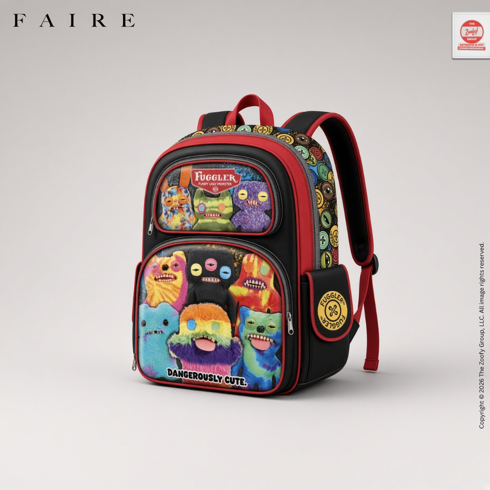 FUGGLER 3-D 12" BACKPACK W/EMB DETAILS PRINT FRONT/BACK