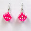 Transparent Color Dice Earrings