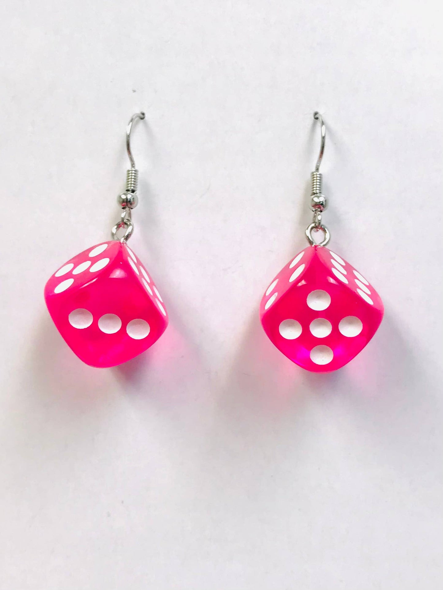 Transparent Color Dice Earrings