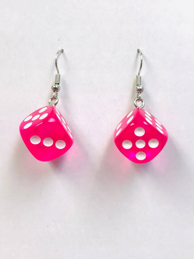 Transparent Color Dice Earrings