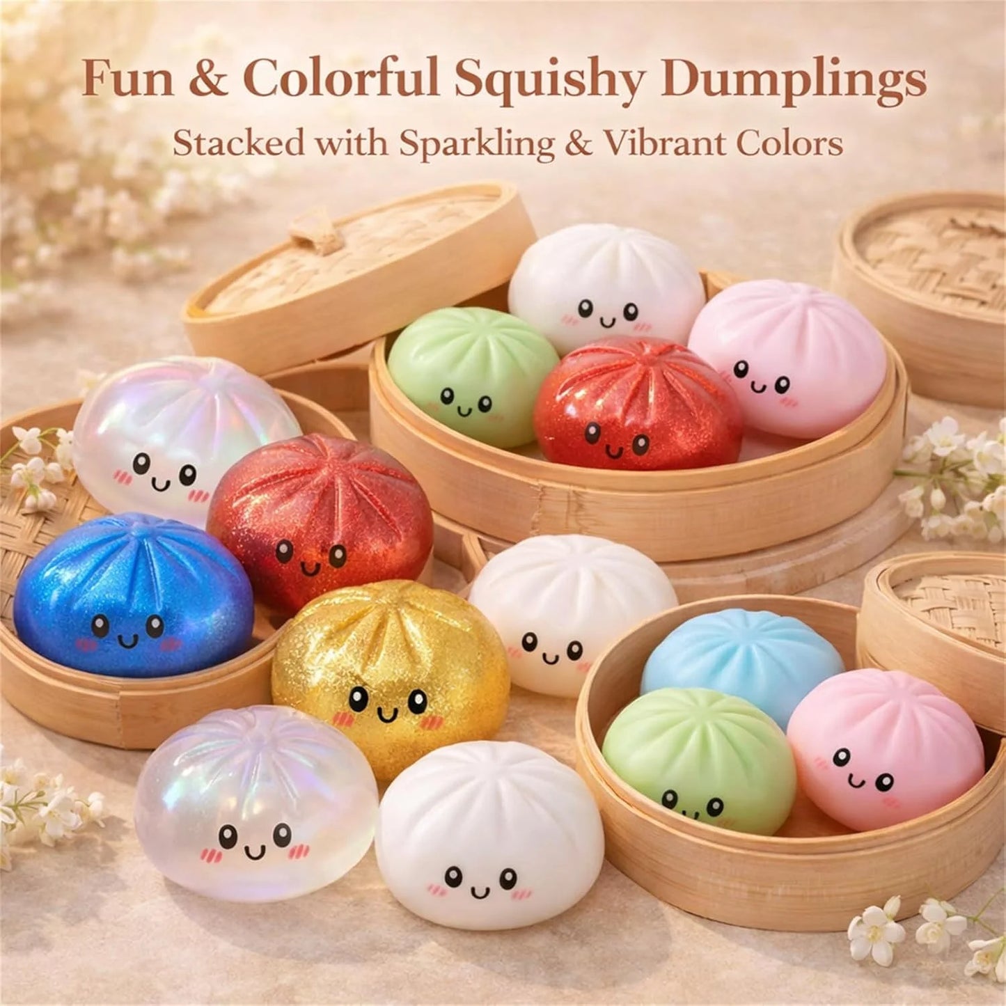 Tiny Dumpling Squish Squeeze Glitter Solid