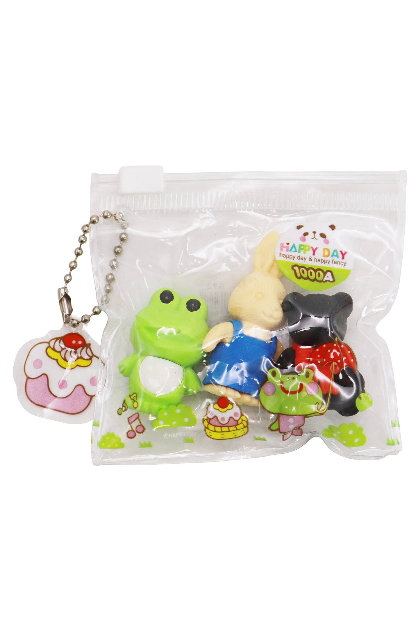 Food Animal Music Eraser Pouch Keychain
