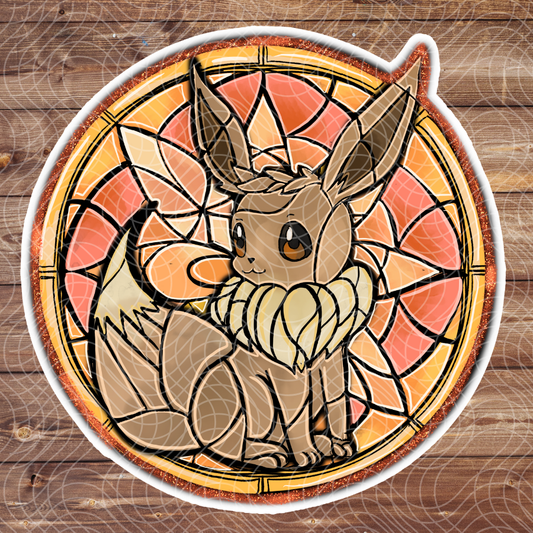 3" Stained Glass Eevee Poke Anime Video Game Vinyl Sticker