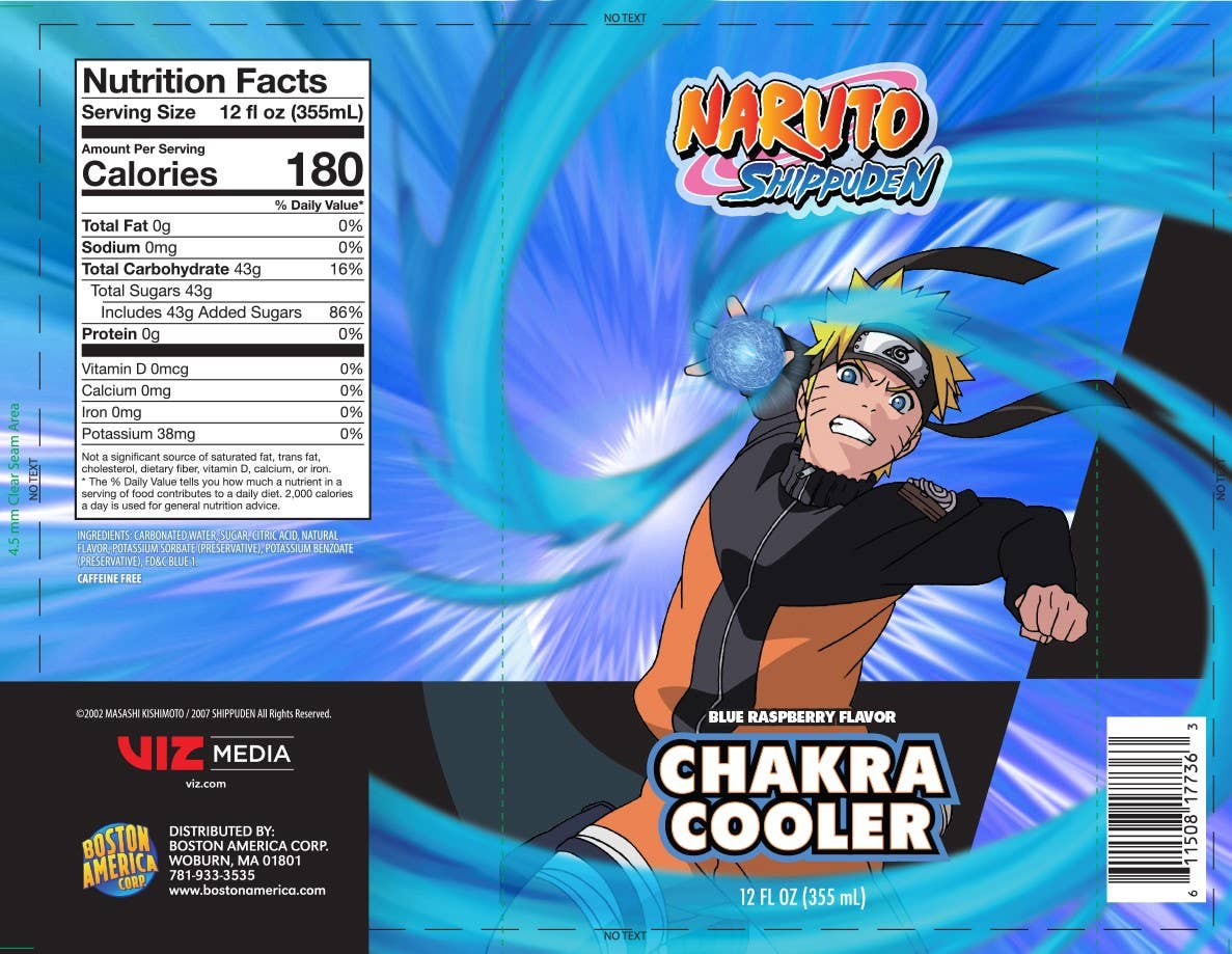Naruto Shippuden Chakra Cooler Blue Raspberry Can