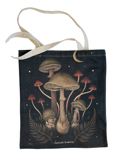 Death Cap Mushroom Tote Bag Episodic Drawing