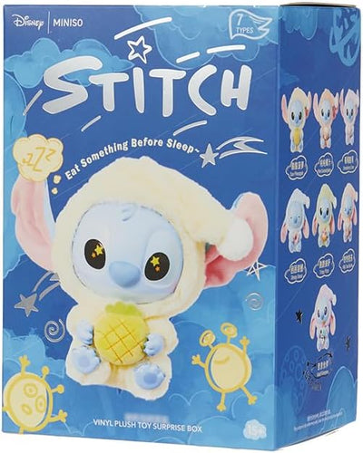 MINISO Disney Stitch Eat Something Before Sleep Collection Vinyl Plush Toy Surprise Box Figure Model Random Design Blind Box Toy Collectible