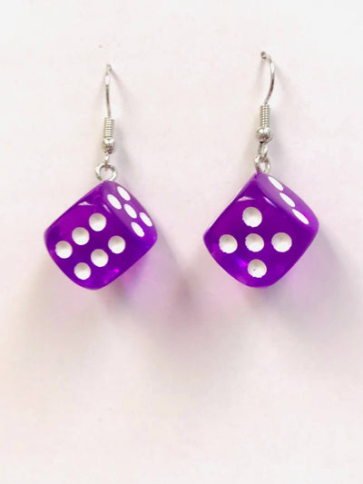 Transparent Color Dice Earrings