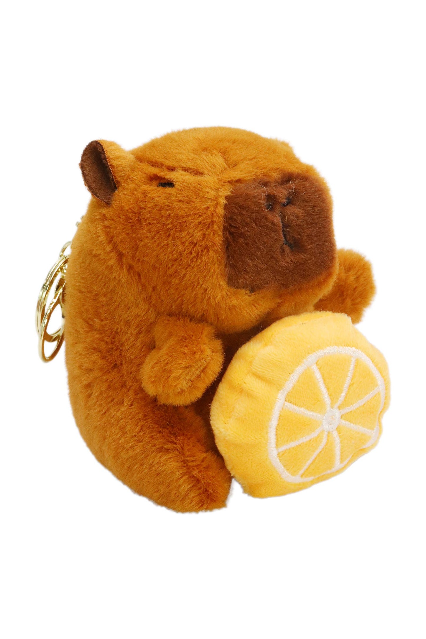 Fruity Capybara Faux Fur Plushie Key Chain