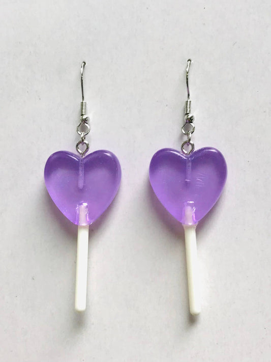 Lavender Acrylic Lollipop Earrings