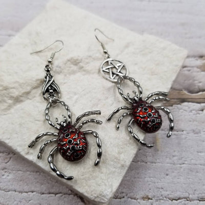 Halloween Spider Queen Earrings
