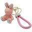 Bunny Bling Rhinestone Matte Diamond Quilt PU Key Chain