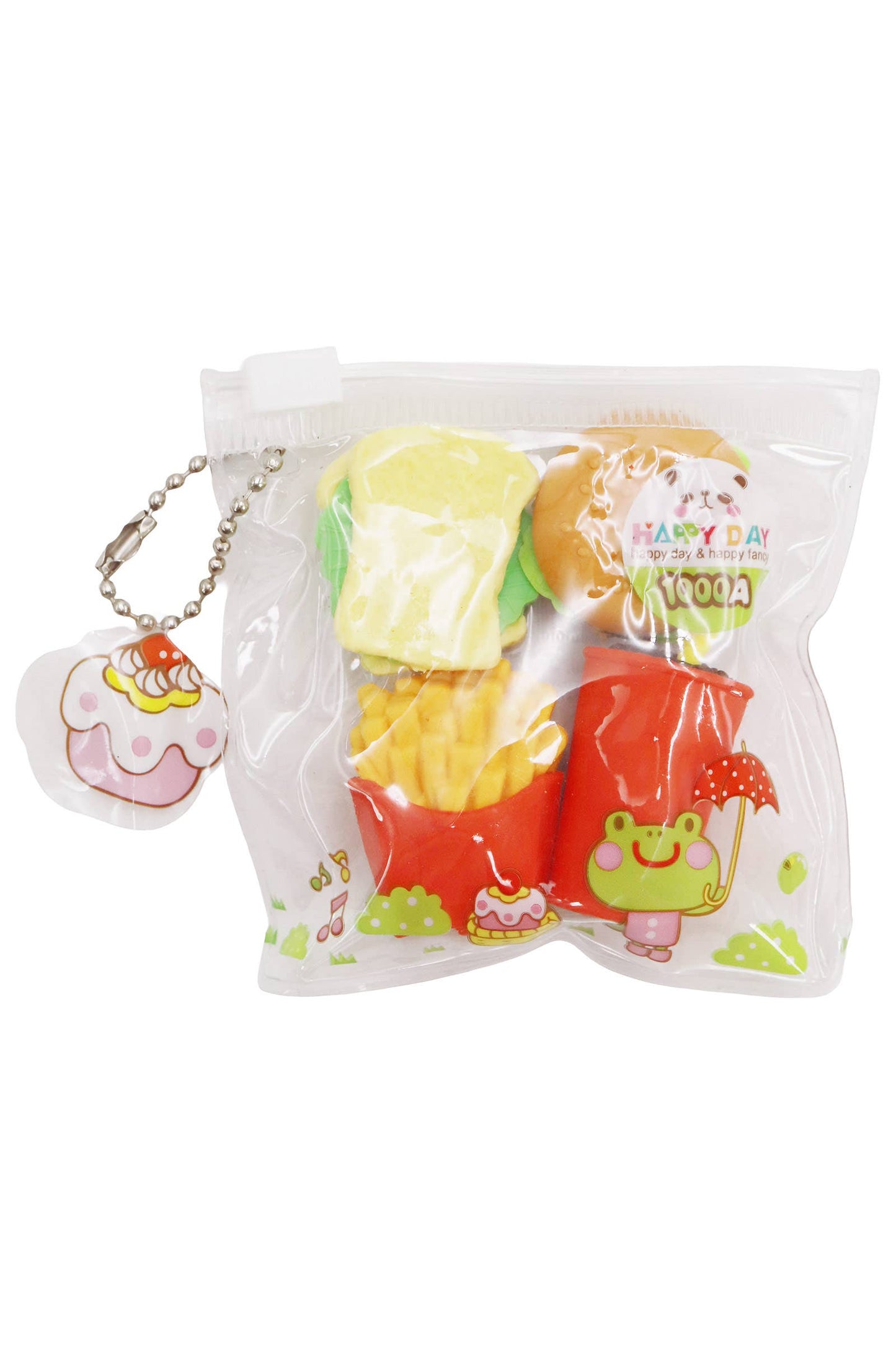 Food Animal Music Eraser Pouch Keychain