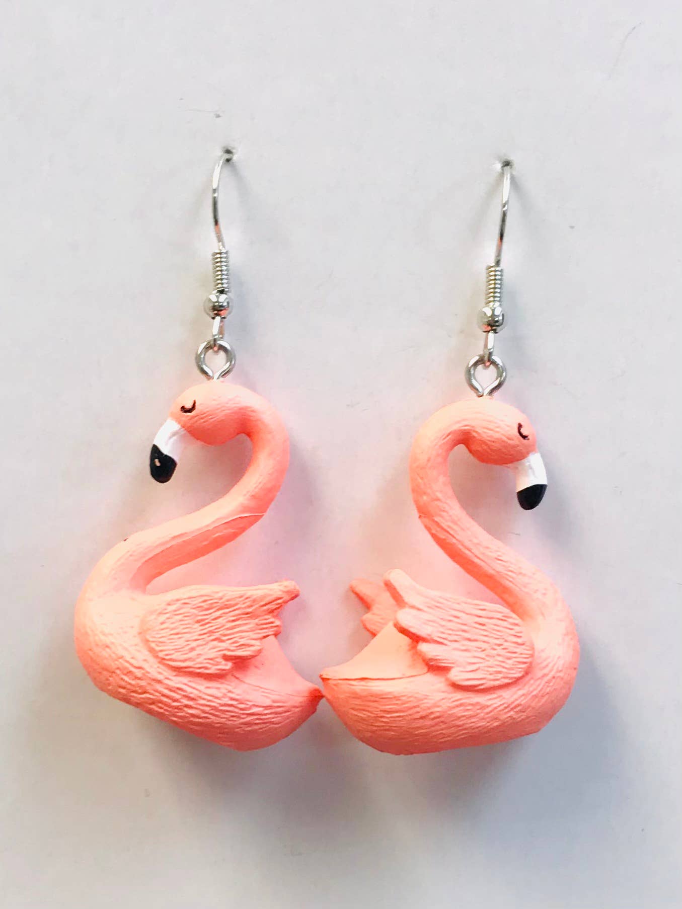 Acrylic Pink flamingo Earrings, Handmade,  Made To Order