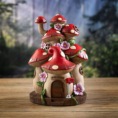 Whimsical Garden Toadstool Mushroom House with LED