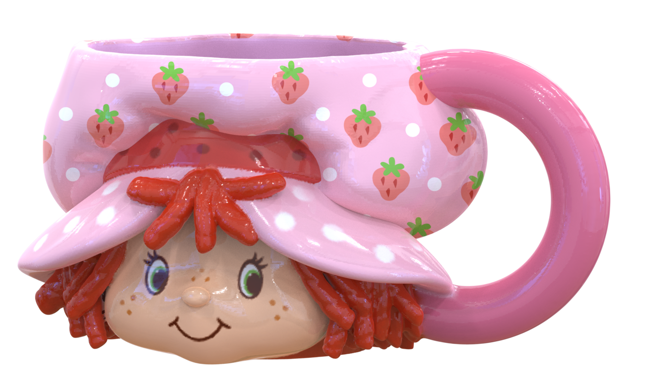 Strawberry Shortcake Head Ceramic 3D Sculpted Mug