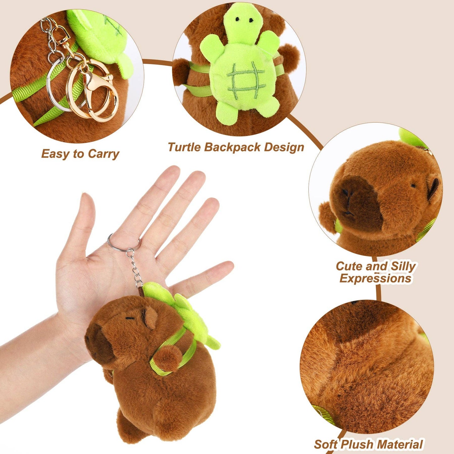 Capybara Plush Keychain