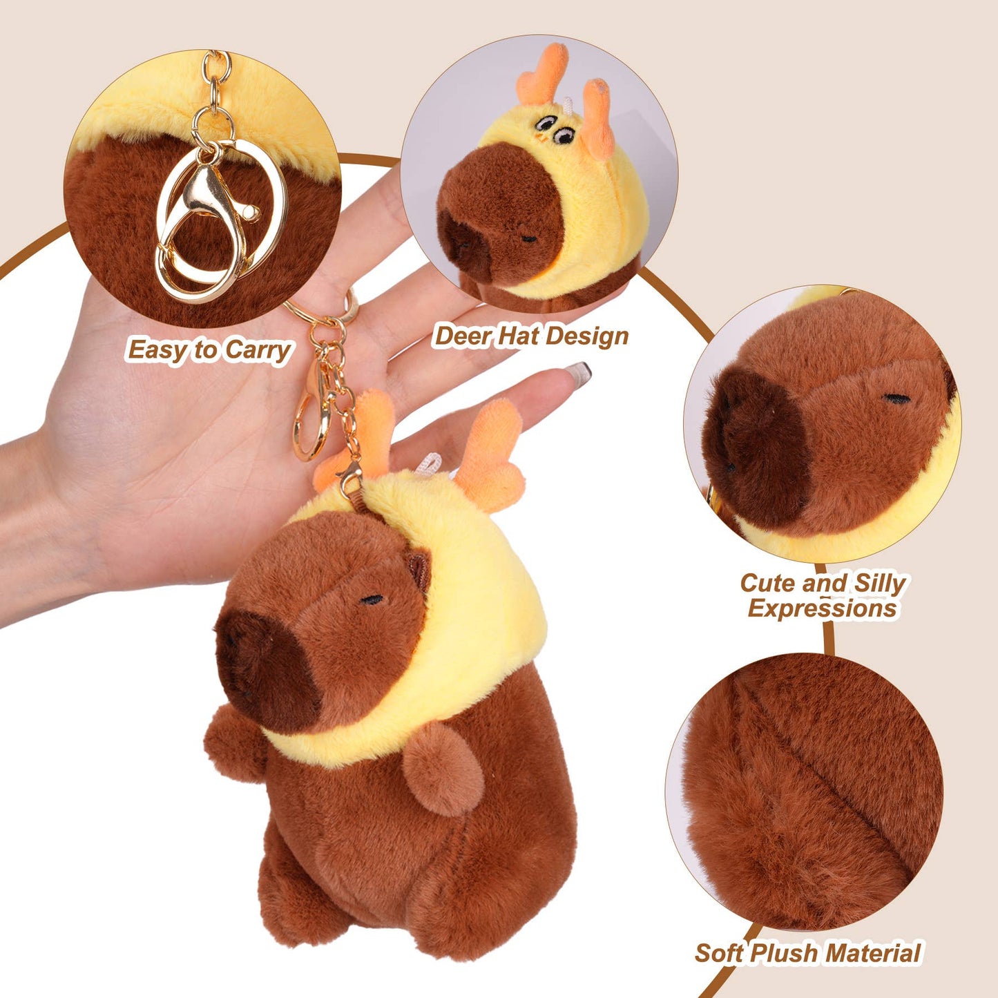 Capybara Plush Keychain