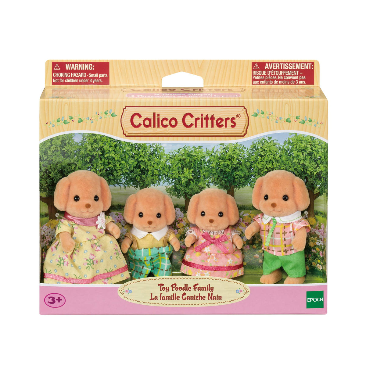 Calico Critters Toy Poodle Family, 4 Doll Figures