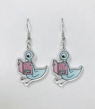 Acrylic Pigeon How To Drive A Bus Earrings