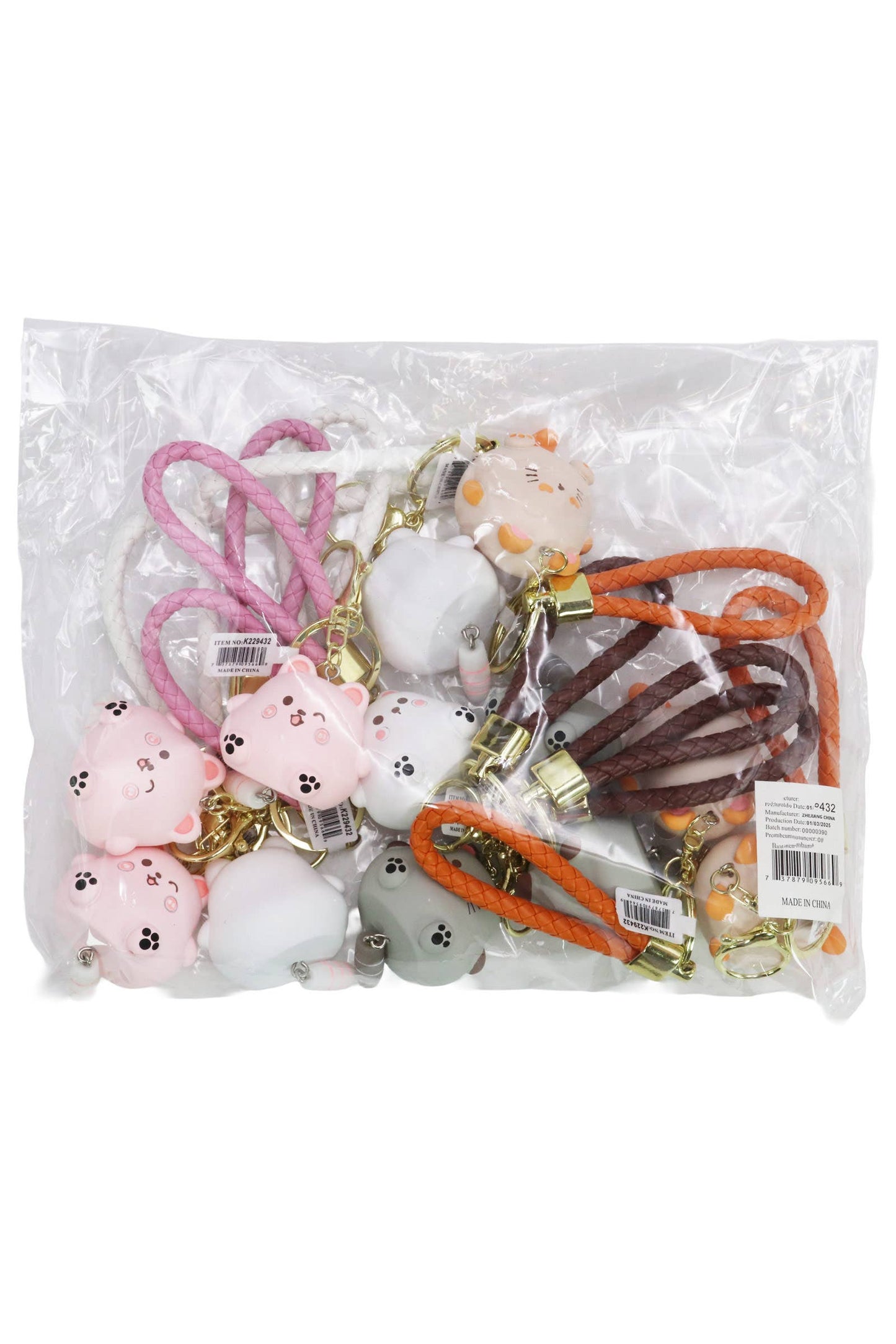 Chubby Kitty Cat Matte 3d Resin Key Ring