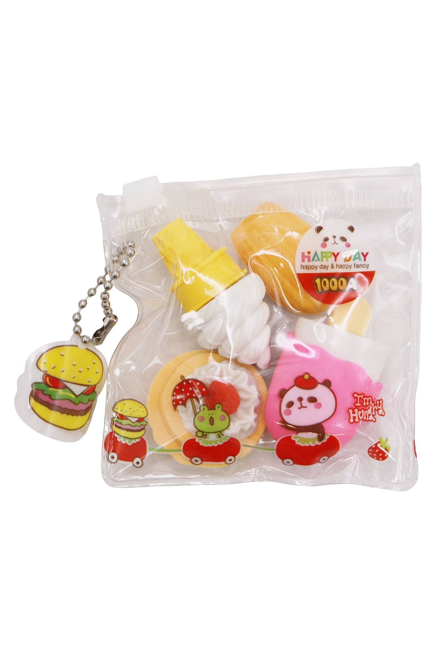 Food Animal Music Eraser Pouch Keychain